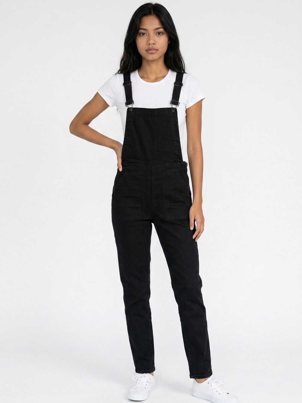MADEWELL | Black Denim Straight Leg Relaxed Overalls Women’s Size Medium